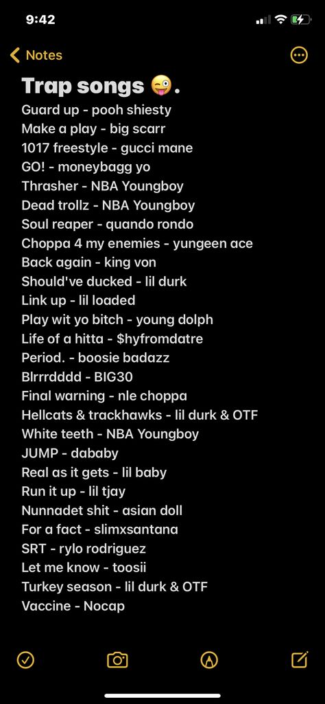 Music Playlist Names Ideas Rap, Good Trap Songs, Rap Song Playlist Names, Songs To Play When You Have The Aux Cord, Trap Music Playlist Names, Best 2000s Songs Playlists, Songs To Listen To When Hype Rap, Rap Playlist Names Apple Music, Songs That Have Deep Meaning