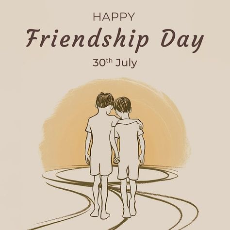 Friendship Day Social Day Post Friendship Day Social Media Post, Boys Holding Hands, Friendship Day Post, Happy Friendship Day, Friendship Day, Two Boys, Jewelry Post, Social Media Banner, Post Templates