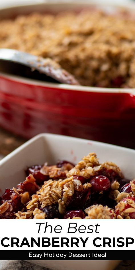 Break away from the usual apple and pumpkin treats this holiday season with a delightful cranberry crisp featuring an oatmeal topping. The brown sugar cinnamon crumble perfectly balances the cranberries' tartness in the warm fruit base. This easy, naturally gluten-free recipe is irresistible, especially when served with a scoop of ice cream. Cranberry Apple Crisp, Dried Cranberries Recipes, Cranberry Filling, Cranberry Cobbler, Fresh Cranberry Recipes, Cranberry Crisp, Apple Cranberry Crisp, Thanksgiving Buffet, Oat Flour Recipes