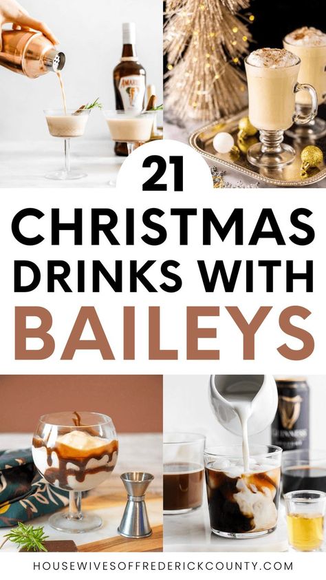 Enjoy these delicious and easy Christmas drinks with Baileys Irish Cream, ideal for cozy winter nights or holiday parties. Mudslides With Baileys, Stanley Tucci Homemade Baileys, Irish Cream Liquor Drinks, Baileys Mint Recipes Drinks, Christmas Drinks With Kahlua, Baileys Light Recipes Drinks, Frozen Baileys Drinks, Baileys Christmas Desserts, Bailey Drinks Cocktails