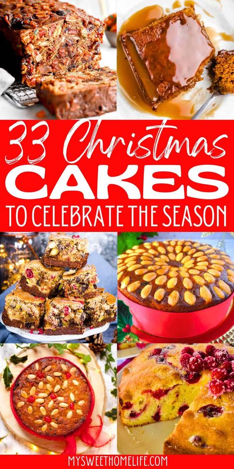 Get ready to sleigh your holiday celebrations with every scrumptious bite of these Christmas cake recipes. From easy-peasy cakes using cake mix to sweet show-stoppers, from traditional fruitcakes to gingerbread goodness, you're about to be whisked away into a sugary wonderland where Christmas magic takes the form of delectable, festive treats. Easy Christmas Loaf Cake, Small Christmas Cakes, Easy Holiday Cake Recipes, Cake Recipes Christmas, Holiday Cakes Christmas, Gluten Free Gingerbread Cake, Holiday Cake Recipes, Christmas Bundt Cake, Easy Christmas Cake Recipe