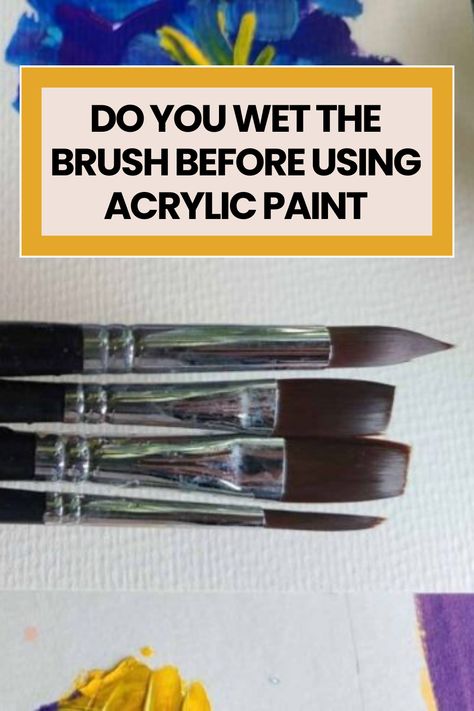 Head over to the blog for tips on how to prepare your brushes for acrylic paint as an acrylic painting beginner. Tips For Acrylic Painting, Acrylic Paint Tips, Acrylic Tutorials Painting, Acrylic Painting Beginner, Painted Things, Painting School, Paint Mediums, Paint Mixing, Artsy Ideas