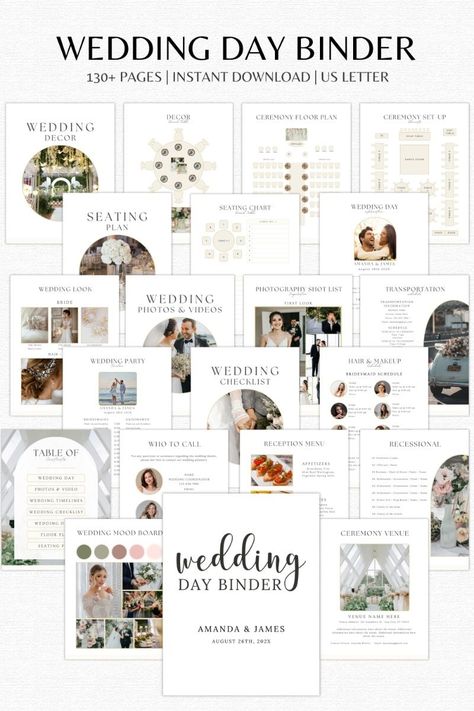 The Ultimate Wedding Day Binder Template | Wedding Binder | Wedding Planner | Wedding Checklist planneressentialsbundle #morningbasketplanner #weddingsavings🗃️ Wedding Binder Organization, Wedding Binder Printables, Wedding Day Binder, Wedding Journal Planner, Destination Wedding Budget, Wedding Planning Templates, Free Wedding Planner Printables, Wedding Checklist Printable, Wedding Planning Organizer