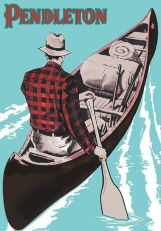 Vintage camping, summer camp and sports are a HOT decorating trend right now! Here are 10 great vintage style camp ideas to Aluminum Canoe, Vintage Camping Gear, Camping Illustration, Arte Pulp, Camping Bedarf, Canoe Camping, Camp Style, Happy Trails, Vintage Camping