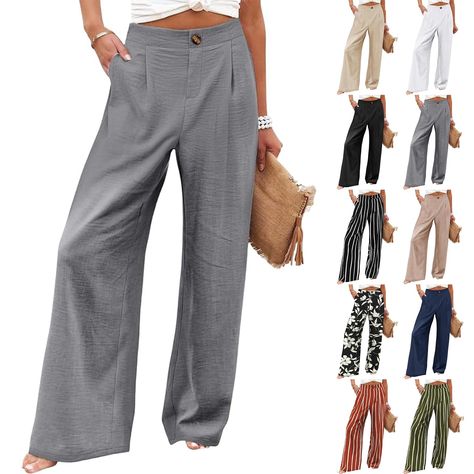 PRICES MAY VARY. ✅ Bleisure to Pleasure: these high waisted pants for women are a wardrobe necessity with a high rise to elongate your legs, and easily help keep you looking wrinkle-free for carefree wear from work to dinner, from office to casual outings. ✅ Comfort and Longevity: these slacks for women adapt slight stretch, breathable, skin-friendly and flowy polyester fabric to offer relaxing freedom. So cool and fashionable to wear such business casual outfits for women to top off your ordina Work Casual Pants For Women, Comfy Realtor Outfits, Women Work Casual Outfits, Fall 2024 Business Casual Outfits, Dress Pant Outfits For Women, Hospital Business Casual Work Outfits, Gray And Cream Outfit, 50 Year Old Fashion For Women, Comfortable Work Pants For Women