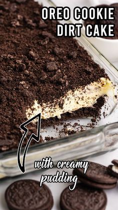 Essen, Original Dirt Cake Recipe, Dirt Cake Ideas, Dirt Dessert Recipe, Dirt Pudding Recipes, Oreo Dirt Cake, Dirt Dessert, Dirt Cake Recipes, Fluffy Cheesecake