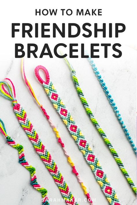 How To Make Diy Friendship Bracelets, Bracelets Diy Pattern, Making Friendship Bracelets Tutorials, Thread Friendship Bracelets Tutorials, Friendship Bracelet With Beads Diy, Easy Bracelet Designs, Embroidery Floss Bracelets Tutorial Easy, How To Friendship Bracelets Tutorials, Friendship Necklaces Diy