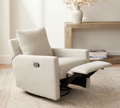 Ayden Square Arm Upholstered Swivel Recliner | Pottery Barn Swivel Recliner Chair Modern, Recliners In Living Room, Small Recliners, Modern Recliner, Swivel Recliner Chairs, Living Room Recliner, Swivel Glider Recliner, Glider Recliner, Lift Recliners