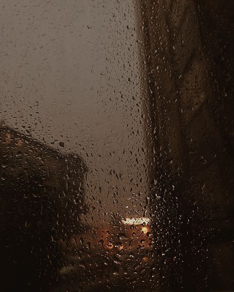 Rain Aesthetic Brown, Rain Brown Aesthetic, Brown Rain Aesthetic, Rain Drops Aesthetic, Rain Window Aesthetic, Goth Playlist, Dark Academia Rain, Eye Aesthetic, Brown Eyes Aesthetic