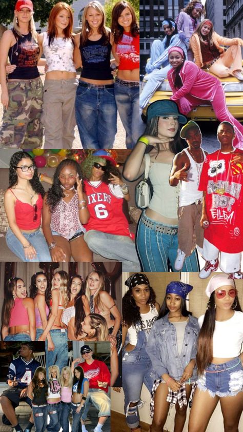 90s High School Outfits, Spirit Week 2000s Day, Favorite Decade Spirit Week, Y2k Hoco Theme, 2000 Spirit Day Outfit, 2000s Block Party, Y2k Outfits Spirit Week, Throwback Theme Outfit, Throwback 2000s Outfit