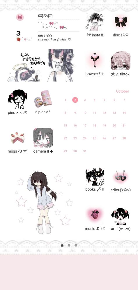 Cutecore Phone Widgets, Cutecore Homescreen Ideas, Cutecore Homescreen Wallpaper, Pink Anime Homescreen, Pink Cellphone Aesthetic, Cutecore Ios Layout, Cutecore Theme Phone, Cute Core Homescreen, Cutecore Homescreen Layout