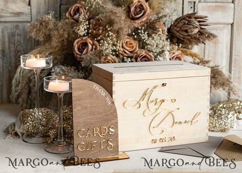 Gold card box wedding