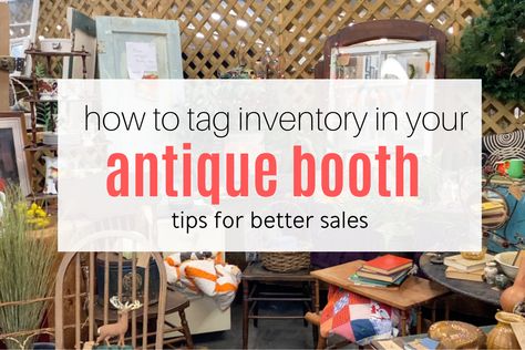 Are you about to open your first antique booth and stuck on how best to tag your items for sale? Or maybe you have been a booth owner for a while but want to see Antique Booth Items That Sell, Booth Ideas Vendor Flea Markets, Best Selling Antique Booth Items, Outdoor Flea Market Booth Ideas, Styling An Antique Booth, How To Start An Antique Booth, Flea Market Booth Staging, Antique Mall Booth Staging, Setting Up An Antique Booth