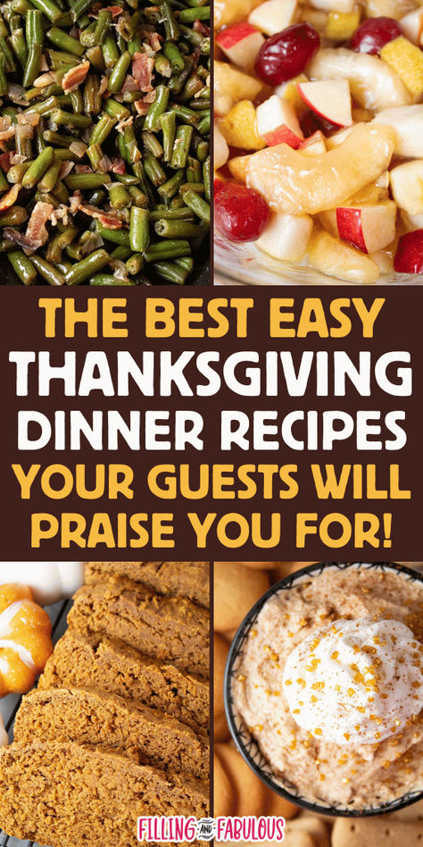 Make your Thanksgiving dinner prep stress-free with these easy Thanksgiving recipes your guests will LOVE to eat! Includes Thanksgiving appetizers, Thanksgiving side dishes, and Thanksgiving desserts. Thanksgiving Day Recipes Side Dishes, Country Thanksgiving Recipes, Ideas For Thanksgiving Dinner Sides, Sides Thanksgiving Dinner, Thanksgiving Dish Ideas Easy, Thanksgiving Cheap Food, Non Traditional Thanksgiving Dinner Menu Ideas Simple, Thanksgiving Unique Side Dishes, Thanksgiving Staple Dishes