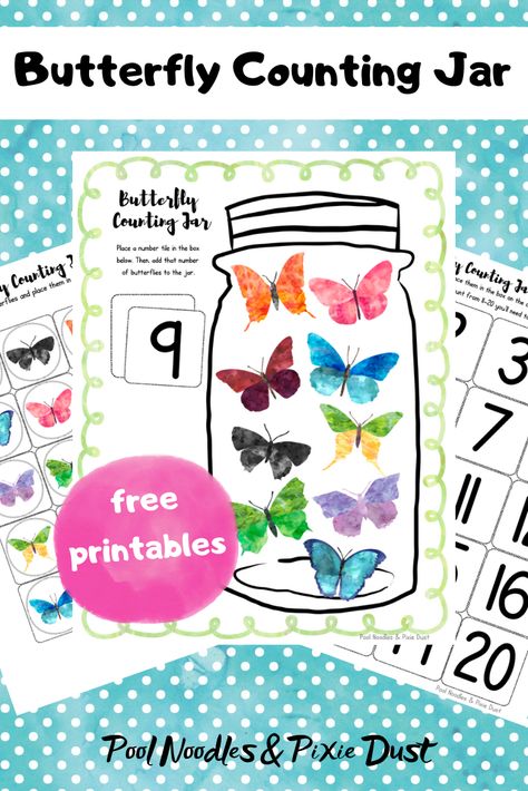 Butterfly Math Activities, Mathematics Lesson, Butterfly Lessons, Free Printables For Kids, Insects Preschool, Butterflies Activities, Insects Theme, Preschool Centers, Printables For Kids