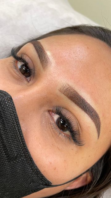 Thick Ombre Brows, Ombre Brow Tattoo, Eyebrow Shape And Tint, Healed Ombre Powder Brows, Ombre Brows Black Women, Ombre Powder Brows Healing Process, Ombre Eyebrows Microblading, Ombré Powder Brows, Ombre Microblading Eyebrows