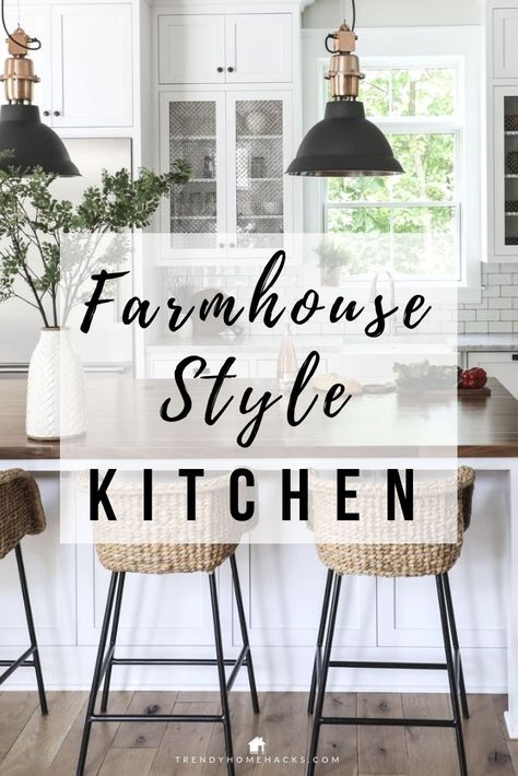 Historically, the farmhouse kitchen became known as the heart of the home. It used to be a space where the whole family would gather to prepare and enjoy meals together. But what makes farmhouse style kitchen so appealing and popular even today? Visit the blog for an answer and to peruse inspiration from completed projects. #farmhousestyle #kitchen #farmhousedecor #rusticdecor #countrydecor #modernfarmhouse Minimalist Farmhouse Decor, Best Kitchen Design, Bathroom Farmhouse, Interior Colors, Modern Farmhouse Home, Decor Eclectic, Interior Bathroom, Vintage Industrial Decor, Farmhouse Inspiration