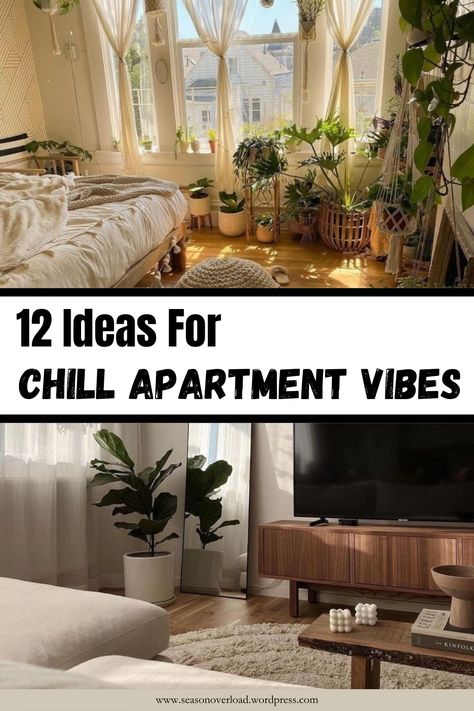 Looking for ideas on how to create chill apartment vibes? This post shows you 12 easy ideas for your apartment. Soft lighting, comfy seating, good music, just the best ways to add chill vibes to your home. Bedroom Chill Corner, Cozy Zen Living Room, Chill Basement Vibes, Cozy Earthy Living Room Apartment, Chill Apartment Vibes Living Room, Soft Apartment Aesthetic, Chill Room Ideas Lounges, Chill Apartment Vibes, Chill Room Ideas