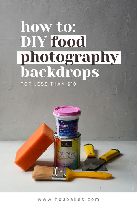 Photography backdrops can be expensive. Here's how to make your own DIY Food Photography Backdrop to take your food photography to the next level.  Check it out now, or Pin it for later! Diy Food Photography Backdrop, Backdrops For Food Photography, Diy Food Backdrop, Food Photography Backdrops Diy, Diy Food Photography Background, Diy Backdrops For Photography, Food Photography Set Up, Food Photography Backdrops, Food Photography Lighting Tutorials