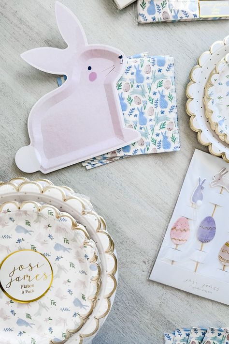 The Easter Collection Bunny Desserts, Bunny Birthday Theme, Easter Cupcake Toppers, Bunny Plates, Bunny Cupcakes, Easter Napkins, Festive Table Setting, Bunny Napkins, Hunny Bunny