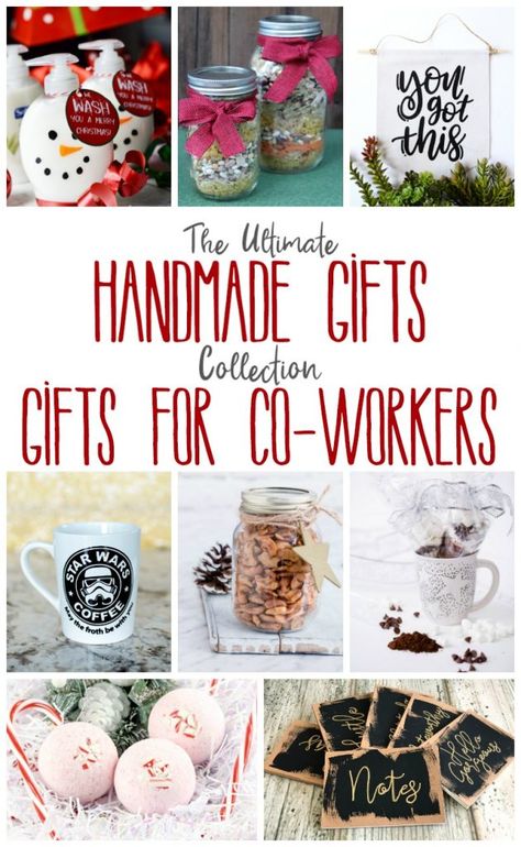 Raise your hand if you have coworkers that are hard to shop for and you're scrambling for some gifts for co-workers! In this edition of the Ultimate Handmade Gifts Collection I've got plenty of gifts of ideas for you! Unique Co Worker Gifts, Handmade Christmas Gifts For Coworkers, Coworker Christmas Gift Ideas Diy Cricut, Christmas Gifts To Make For Coworkers, Easy Diy Gifts For Coworkers, Appreciation Former Coworker Gifts, Handmade Gifts For Coworkers, Diy Gift Ideas For Coworkers, Diy Co Worker Gift Ideas