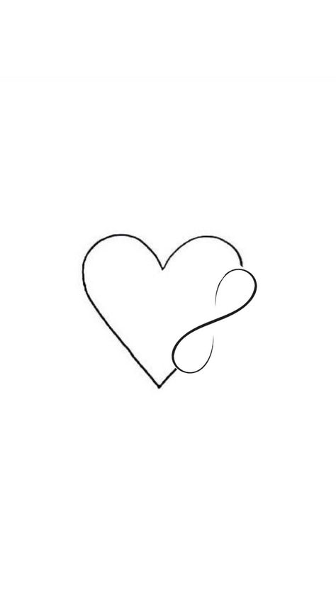 Heart Tattoo With Infinity Sign, 13 Heart Tattoo, Entwined Hearts Tattoo, Small Heart With Infinity Tattoo, Heart With Bow Tattoo, Heart With Infinity, Infinity Sign With Heart, Interlocked Heart Tattoo, Infinity And Heart Tattoo