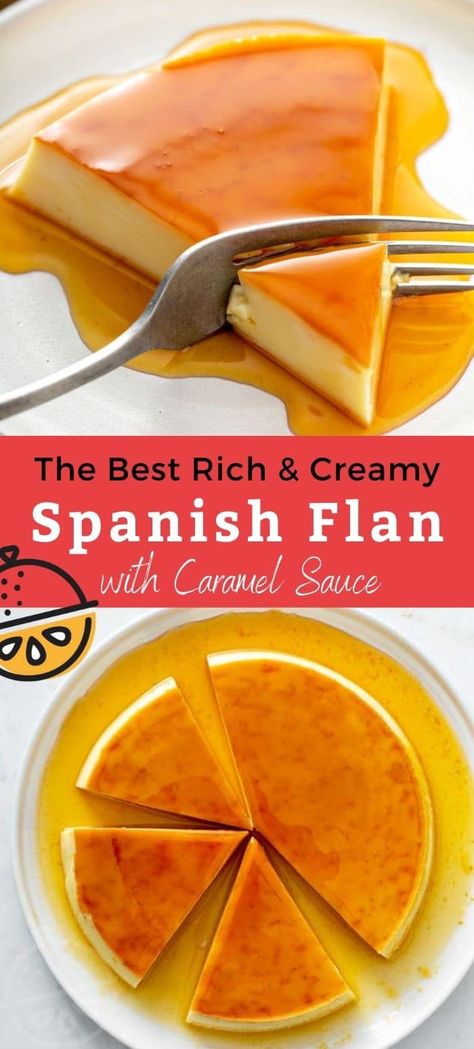 Almond Flan Recipe, Mexican Caramel Flan, Vanilla Bean Flan, Flan Recipe For A Crowd, Best Caramel Flan Recipe, How To Make Flan Recipes, Flan With Heavy Cream, Recipe For Flan Creme Caramel, Creamy Leche Flan Recipe