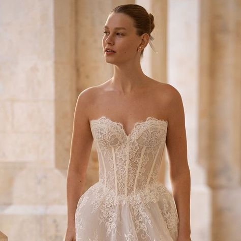 Lee Petra Grebenau on Instagram: "Experience the essence of bridal luxury with the Sofia gown. Crafted with exquisite French lace, intricate embroidery, and a dramatic train. #LPGSS25" Sofia Lee, Lee Petra Grebenau, Intricate Embroidery, French Lace, Sofia, Essence, Train, Embroidery, Lace