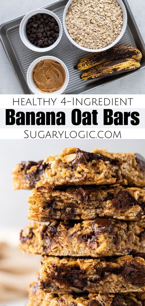 Discover the magic of our easy-peasy Banana Oat Bars! Made with just four ingredients that you probably already have in your pantry, these delicious bars are incredibly healthy and perfect for snacking. Don't let those ripe bananas go to waste – turn them into a delightful treat you and your loved ones won't resist. Pin this recipe now to make the most of your next batch of overripe bananas!