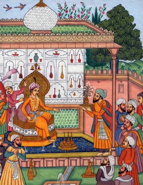 Persian artists under the patronage of Mughal emperors contributed towards Indian art. Mughal Miniature, Mughal Miniature Paintings, South Asian Art, Persian Miniature, Miniature Paintings, India Culture, Indian Folk Art, Indian Paintings, Miniature Painting