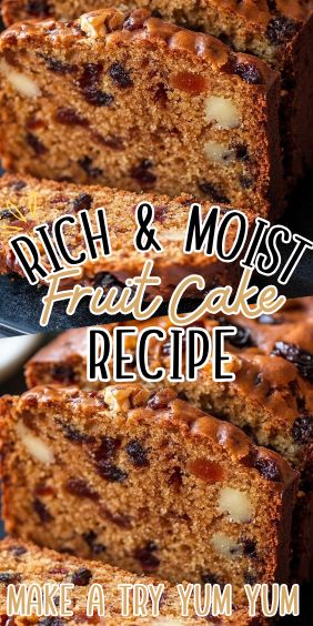 Rich & Moist Fruit Cake Recipe Light Fruitcake Recipes, Moist Christmas Fruit Cake, Rich Fruit Cake Recipe, Applesauce Fruit Cake Recipe, Fruit Cake Muffins Recipe, Best Moist Christmas Fruit Cake, Irish Fruit Cake, Small Fruit Cake Recipe, Spiced Rum Fruit Cake