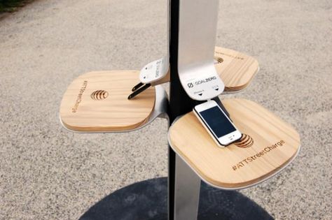 goal zero teams up with AT&T and Pensa to create solar charging stations in NYC Phone Kiosk, Solar Charging Station, Mobile Charging Station, Phone Charging Stations, Solar Power Charger, Phone Charging Station, Mobile Charging, Solar Power Diy, Charging Stations