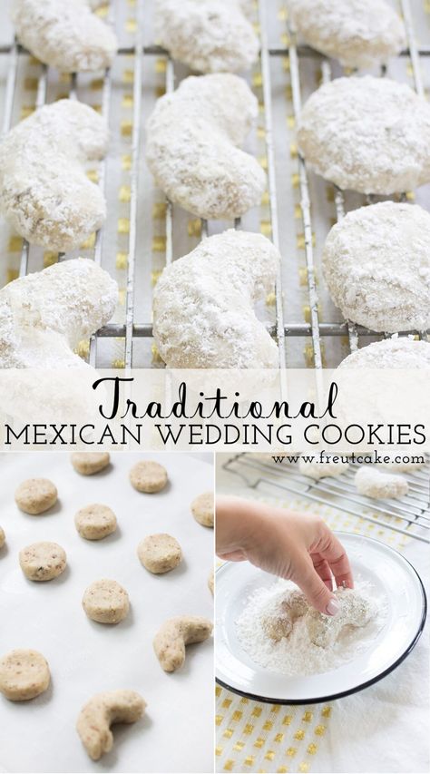 Mexican Wedding Cookie, Mexican Wedding Cake Cookies, Traditional Mexican Wedding, Mexican Wedding Cookies Recipes, Wedding Cookies Recipe, Italian Wedding Cookies, Mexican Cookies, Mexican Wedding Cake, Traditional Christmas Cookies