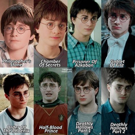 ⠀⠀⠀Harry Potter ϟ ⚯͛ on Instagram: “Harry Evolution 😎 . @thedanielradcliffe” Harry Potter All Movies, Daniel Radcliffe Movies, Harry Potter Portraits, Harry Potter Movie Posters, Daniel Radcliffe Harry Potter, Harry Potter Background, Harry Potter Images, Harry Potter Headcannons, Harry Potter Actors