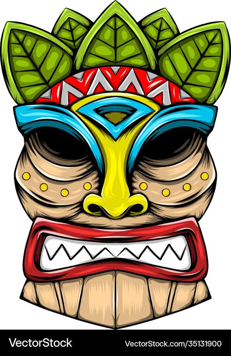 Diy Slingshot, Crown Decor, Tiki Art, Tiki Mask, Print Outs, Shape Templates, Grade 7, Leaves Vector, America Art