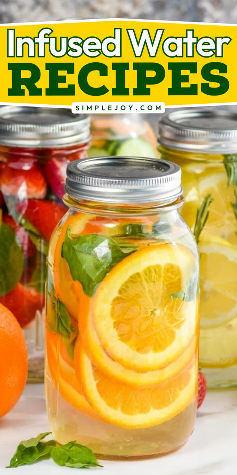 Infused Water Recipes will make it so easy to stay hydrated this summer. They are made with simple ingredients that add so much flavor. Natural Water Flavoring Recipes, Fresh Fruit Water Recipes, Refreshing Water Recipes For Party, Fall Flavored Water, Apple Infused Water Recipes, Flavored Water Recipes For Wedding, Homemade Flavored Water, Infused Water Recipes Flat Belly, Refreshing Water Recipes