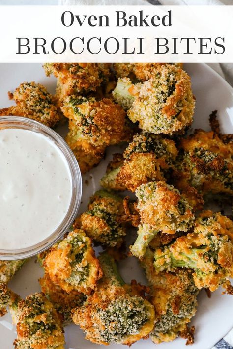 Baked Breaded Broccoli Bites are a wonderful snack or easy appetizer when you want a healthier version of a fried snack. They are delicious, easy to make and fast to make too! Visit Sugar Maple Farmhouse for the full recipe. Oven Fried Broccoli, Fried Broccoli Bites, Crispy Baked Broccoli, Breadless Appetizers, Easy Clean Eating Snacks, Broccoli Snack Recipes, Broccoli Appetizers For Party, Broccoli Bites Recipe, Fried Broccoli Recipes