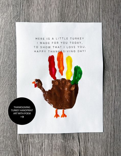 "WHAT YOU'LL GET ----- You will receive (1 PAGE) 8.5\" x 11\" format PDF file of the Thanksgiving Turkey Poem Handprint Art. This is a a great Thanksgiving Activity for Thanksgiving Coloring Sheets. This is a .PDF format and IS NOT EDITABLE. Please note that this is a digital download only, no physical product will be shipped. Also, the painted handprints are for example purposes and not included in the print. WHAT YOU'LL DO ----- 1. Checkout and download file(s) to your computer. 2. Open up the .PDF file(s). 3. Choose a paper. Picking a card stock or thicker paper will give you better results! 4. Print the file on your home computer or take it to a print shop. (Staples, Office Max, local print shop, etc.) QUESTIONS -----  If you have any problems or concerns, please feel free to contact m Turkey Picture Craft, Turkey Handprint Art, Turkey Poem, Hand Turkeys, Thanksgiving Art Projects, Thanksgiving Coloring Sheets, Thanksgiving Crafts For Toddlers, Gratitude Tree, Thanksgiving Toddler