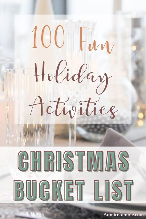 Simplify Christmas, slow down, and enjoy the stress-free holidays this year. Fun things to do at Christmas time with your family and friends. Holiday festive activities to make memories with your family. 100 Christmas Bucket List Ideas for couples, family, teens, kids, and with friends. Christmas Cabin Activities, At Home Christmas Activities For Adults, Things To Do During The Holidays, Friend Christmas Activities, Couple Things To Do For Christmas, Fun Christmas Things To Do With Kids, Christmas Holiday Activities, Fun Things To Do Around Christmas, 100 Things To Do This Year