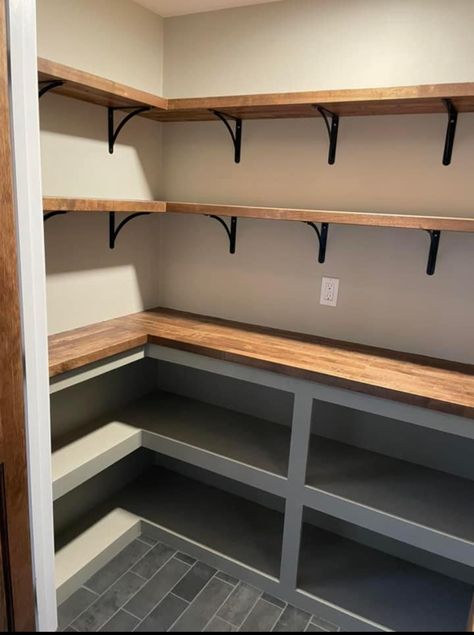 Walk In Pantry Small Spaces, Pantry Cubby Ideas, Kitchen Pantry Cabinet Built Ins Open Shelving, Small Long Pantry Ideas, Small Pantry In Laundry Room, Simple Walk In Pantry Ideas, Diy Pantry In Laundry Room, Small Corner Pantry Shelving Ideas, Open Concept Pantry Ideas