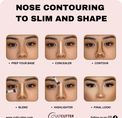 How To Do Prom Makeup Step By Step, Make Up Ideas Natural Step By Step, Make Up Instructions, Make Up Nose Contour, How To Bronze Your Nose, Contouring For Beginners Nose, Contour Makeup For Beginners Nose, Graduation Makeup Tutorial Step By Step, Inverted Triangle Makeup