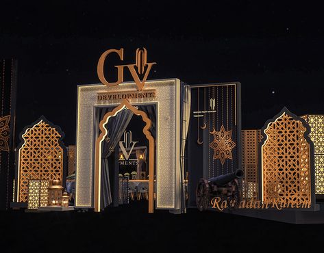 ramdan tent Gv developments on Behance Ramadhan Decoration, Ramadan Event, Ramadan Art, Ceilings Design, Tv Set Design, Islamic Events, Corporate Event Design, Ramadan Kareem Decoration, Event Booth