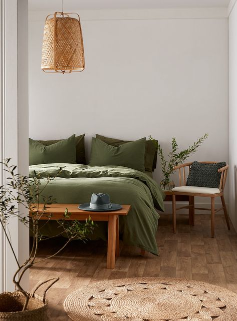 Linen and cotton duvet cover set | Simons Maison | Duvet Covers | Bedroom | Simons Bedroom Green, Cotton Duvet Cover, Room Inspiration Bedroom, Bedroom Aesthetic, Cotton Duvet, Dream House Decor, Duvet Cover Set, New Room, Home Decor Bedroom