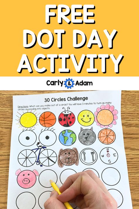 Free International Dot Day Activities (30 Circles Challenge) The Dot Art Activities, The Dot Math Activities, The Dot Book Activities Art Projects, The Dot Peter Reynolds Activities, Dot Day Preschool Activities, Dot Day For Preschool, Dot Day Ideas For School, Dot Day Free Printables, Dot Day Art Lessons