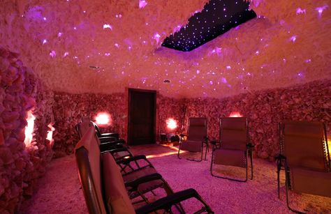 How to profit from a Himalayan salt cave Himalayan Salt Cave, Himalayan Salt Room, Salt Cave, Salt Room, Fiber Optic Lighting, Natural Cave, Brick Walkway, Himalayan Salt Crystals, Spa Business