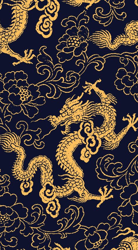 Quetzalcoatl Art, Chinese Pattern Design, Cocktail Christmas, Chinese Prints, Chinese Pattern, Pattern Poster, Golden Dragon, 캐릭터 드로잉, Hand Drawn Illustration