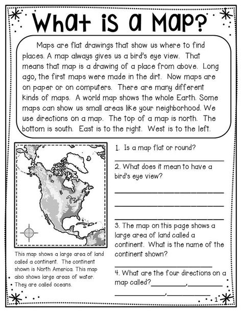 Map Skills 2nd Grade, 3rd Grade Worksheets, Social Studies Maps, Map Skills Worksheets, Land Forms, Continents And Oceans, Mini Booklet, Map Skills, Fence Landscaping