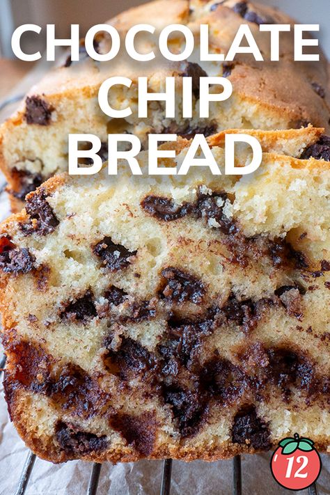 Easy Chocolate Chip Bread Loaf, Chocolate Chip Quick Bread Recipes, Easy Chocolate Chip Bread, Mini Loaf Banana Bread Recipe, Chocolate Chip Quick Bread, Holiday Breads, Chocolate Chip Loaf, Cookies For Breakfast, Tomatoes Recipes