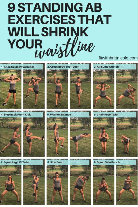 Click to see the full standing ab workout! This is the perfect home workout to strengthen your core if you're short on time! These movements also help to reduce bloating. Standing Ab Exercises | Weight Loss | Gut Health | Ab Workout | Home Workouts for Busy Women #brittanymuchko #holistichealth #abworkout #guthealth Standing Ab Exercises, Standing Abs, Ab Exercises, Yoga Iyengar, At Home Workout Plan, Diet Keto, Vinyasa Yoga, Pilates Reformer, Fitness Workout For Women