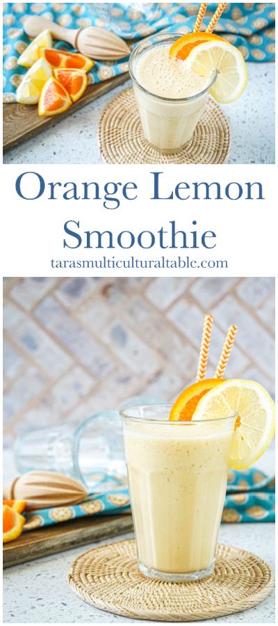 Orange Lemon Smoothie in a glass with orange and lemon slices. Tangerine Smoothie, Citrus Smoothie Recipes, Lemon Smoothie Recipes, Lush Desserts, Lemon Smoothie, Citrus Smoothie, Break Fast, Yummy Smoothie Recipes, Holiday Dessert Recipes